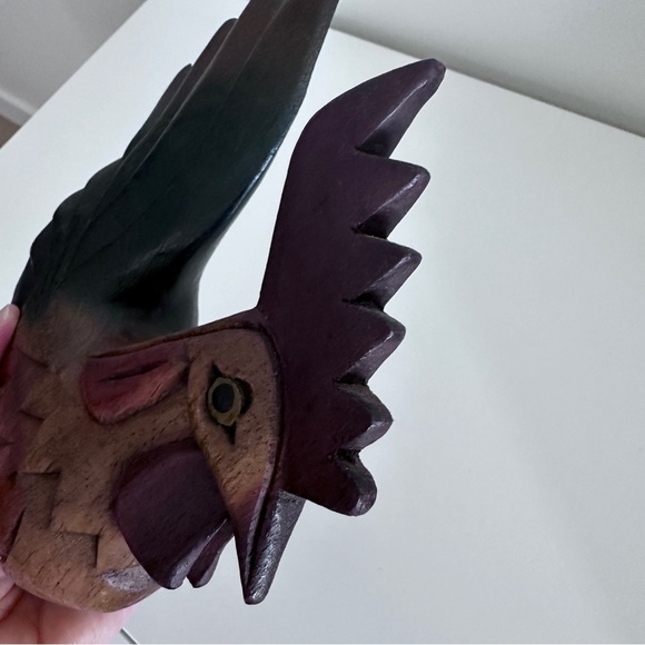 Solid Wood Folk Primitive Rustic Country Cottage Rooster - Picture 3 of 8